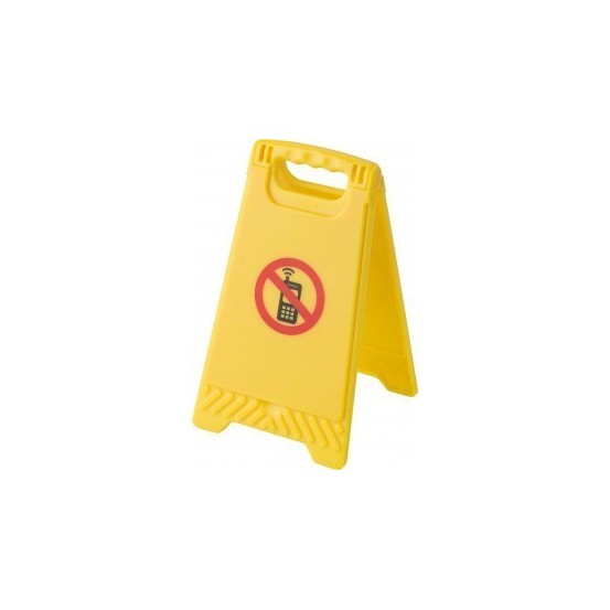 Semn de atentionare din plastic "Fara telefoane mobile"